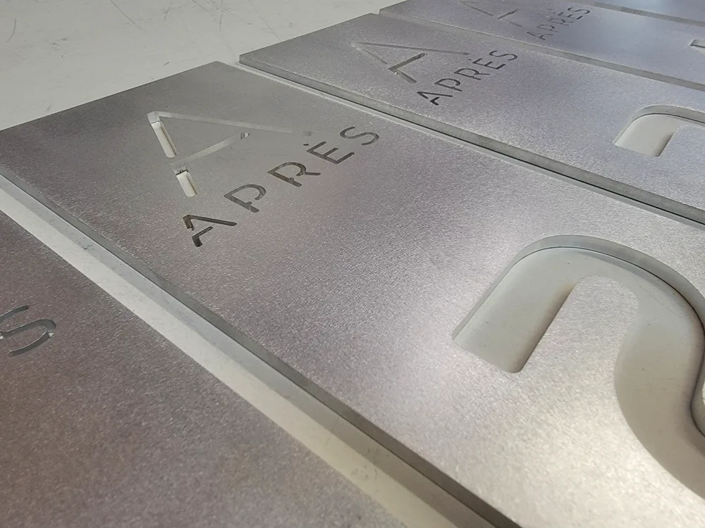 Custom sign components machined on the CNC router