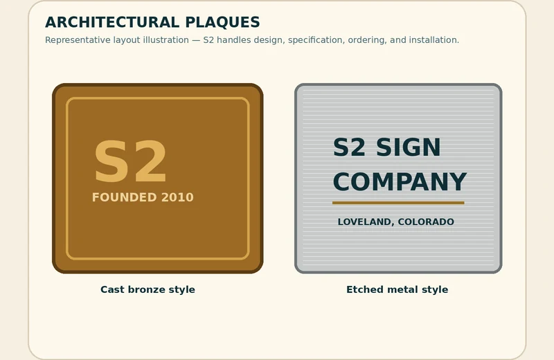 Representative architectural plaque options illustration