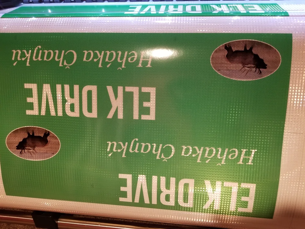 Printed coroplast signs under production