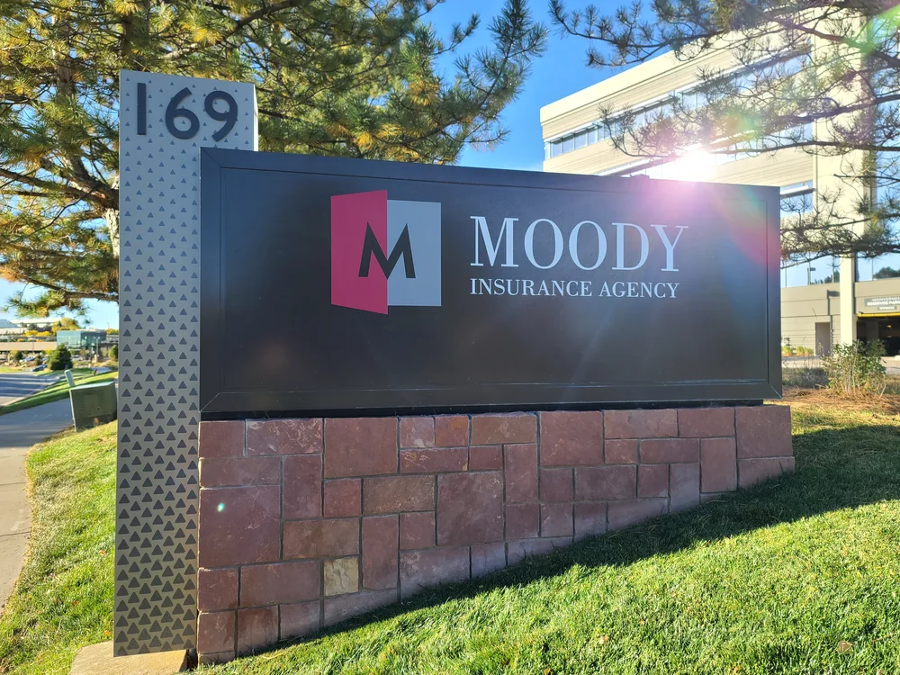 Cut-vinyl graphics on a commercial monument sign